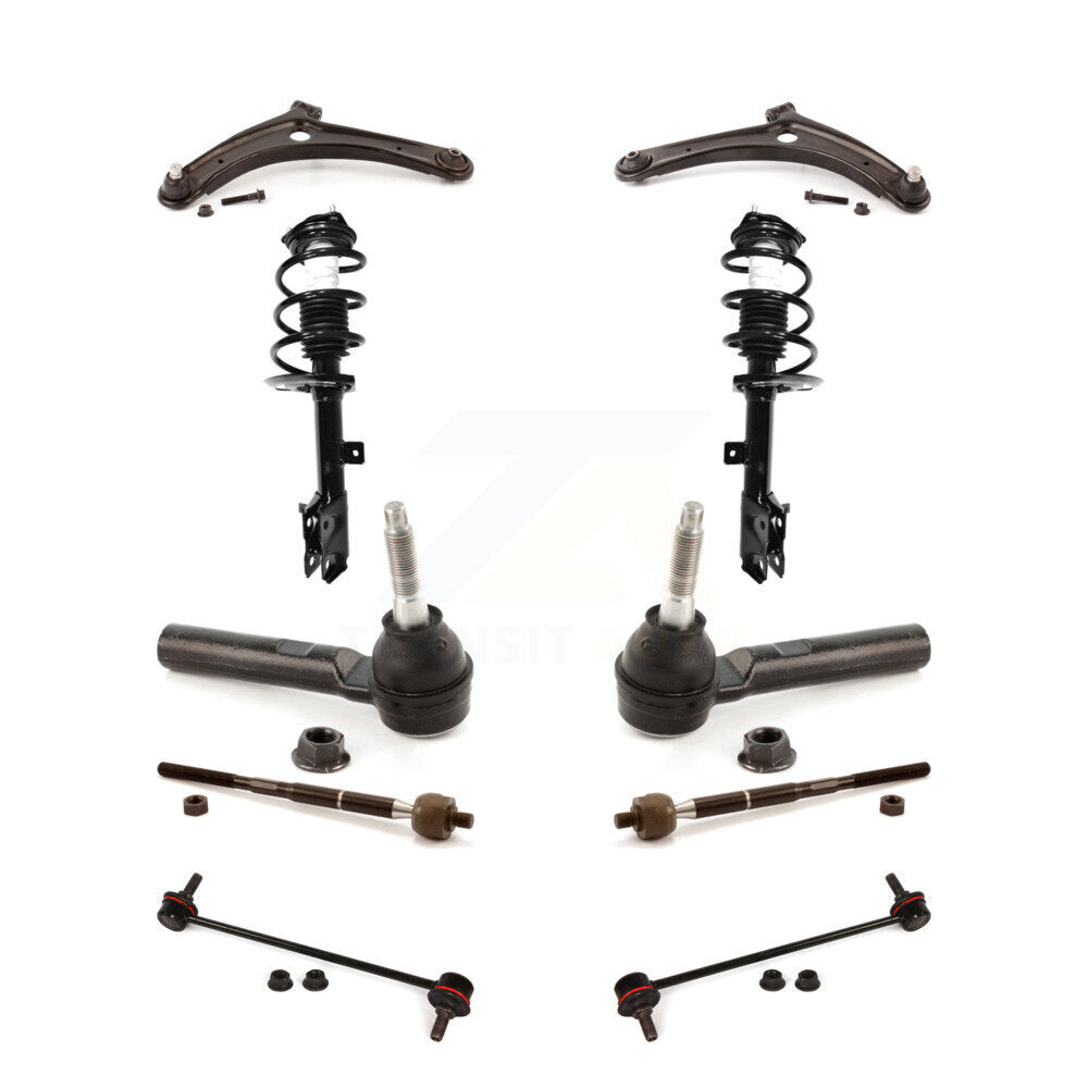 Front Arms And Complete Shock Tie Rods Link Sway Bar Kit (10Pc) For Jeep Dodge Caliber KSS-104019