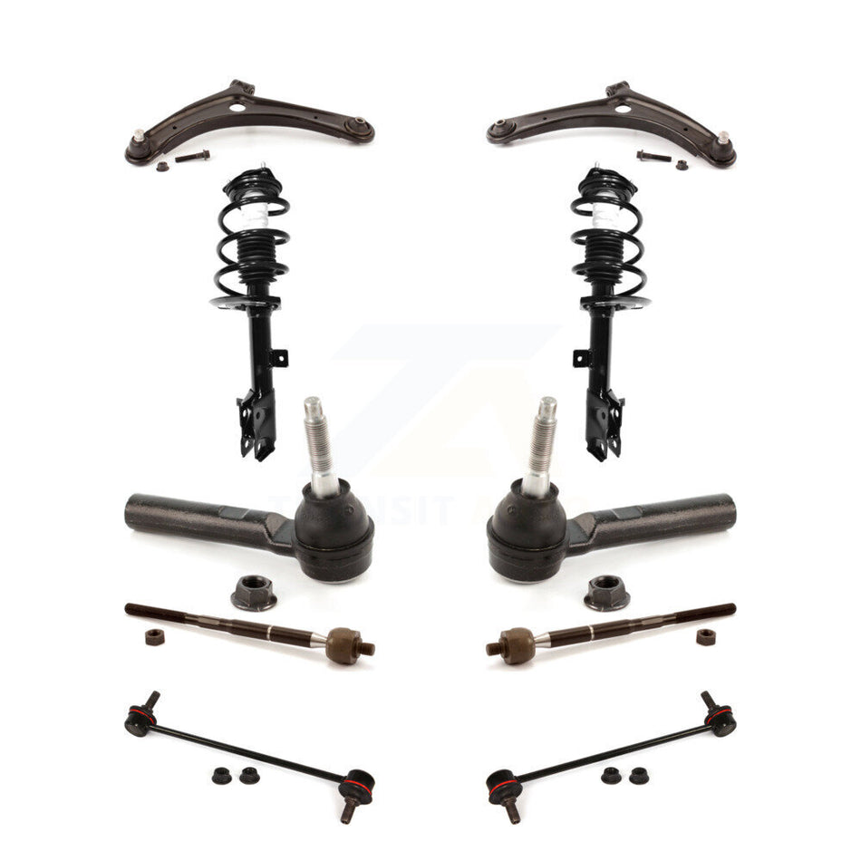 Front Arms And Complete Shock Tie Rods Link Sway Bar Kit (10Pc) For Jeep Dodge Caliber KSS-104019