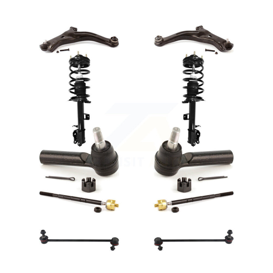 Front Arms Complete Shock Tie Rods Link Sway Bar Kit (10Pc) For Ford Escape Mazda Tribute KSS-104023