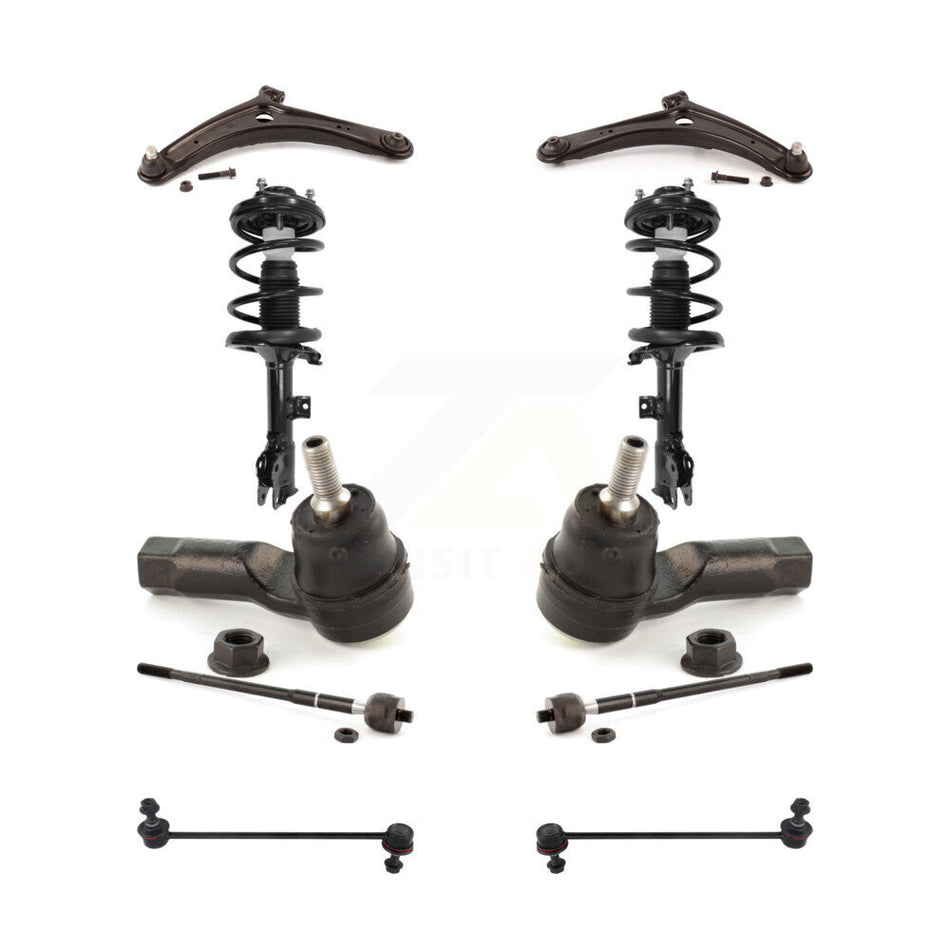 Front Control Arms And Complete Shock Tie Rods Link Sway Bar Suspension Kit (10Pc) For KSS-104028