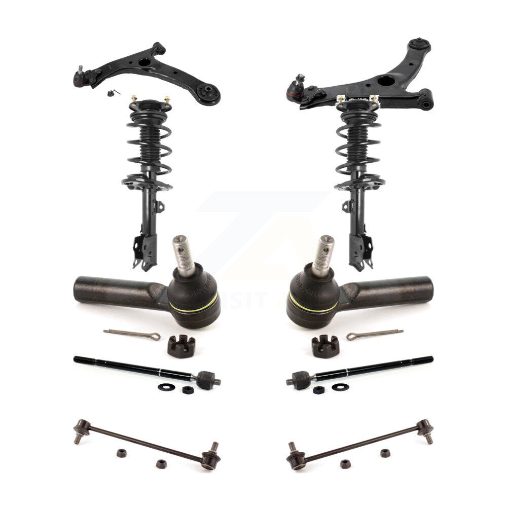 Front Control Arms & Complete Shock Tie Rods Link Sway Bar Kit (10Pc) For Toyota Corolla KSS-104111