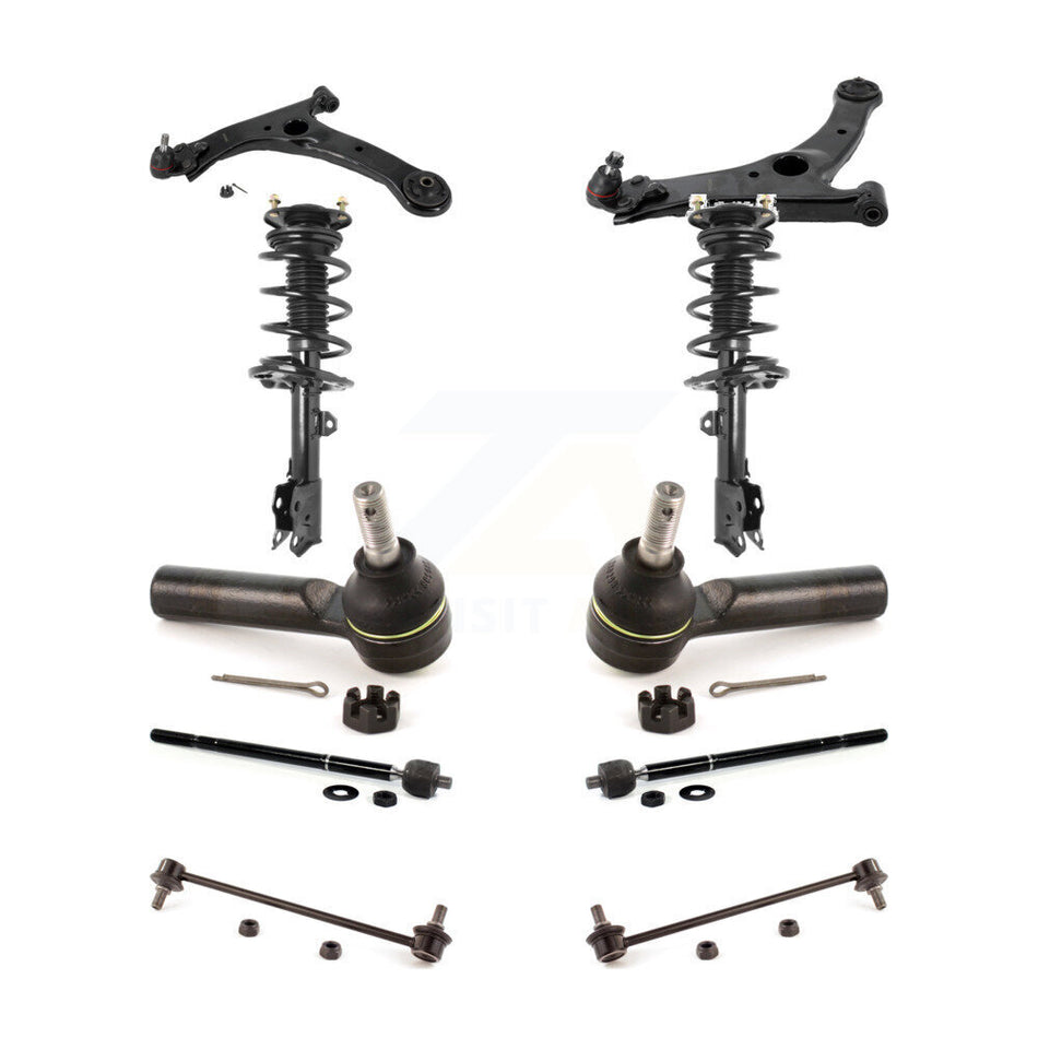 Front Control Arms & Complete Shock Tie Rods Link Sway Bar Kit (10Pc) For Toyota Corolla KSS-104111