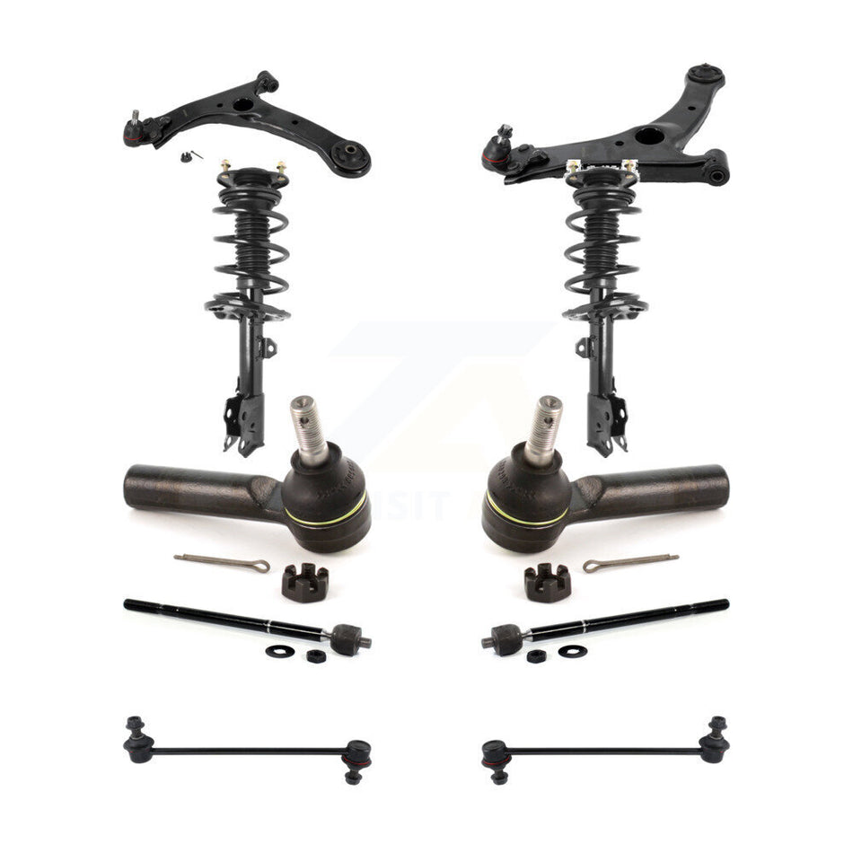 Front Control Arms & Complete Shock Tie Rods Link Sway Bar Kit (10Pc) For Toyota Corolla KSS-104111