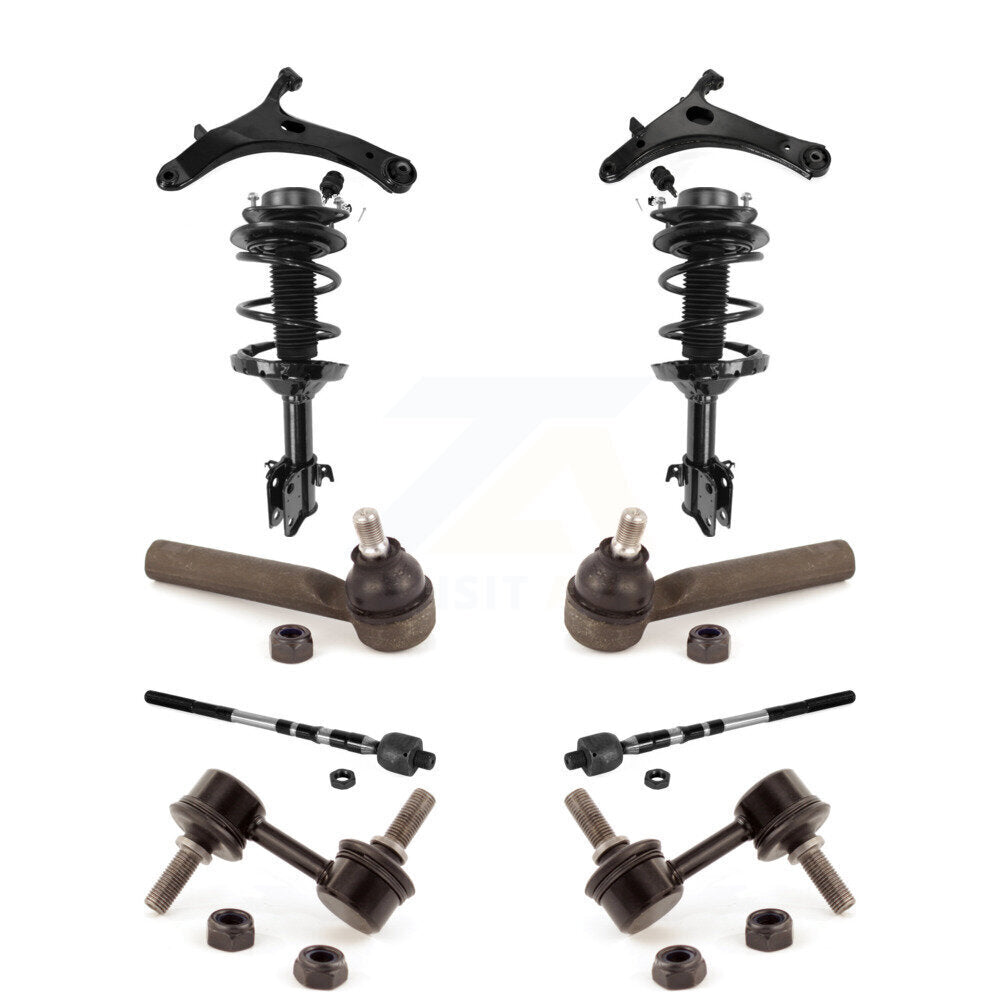 Front Control Arms & Complete Shock Tie Rods Link Sway Bar Kit (10Pc) For Subaru Impreza KSS-104120