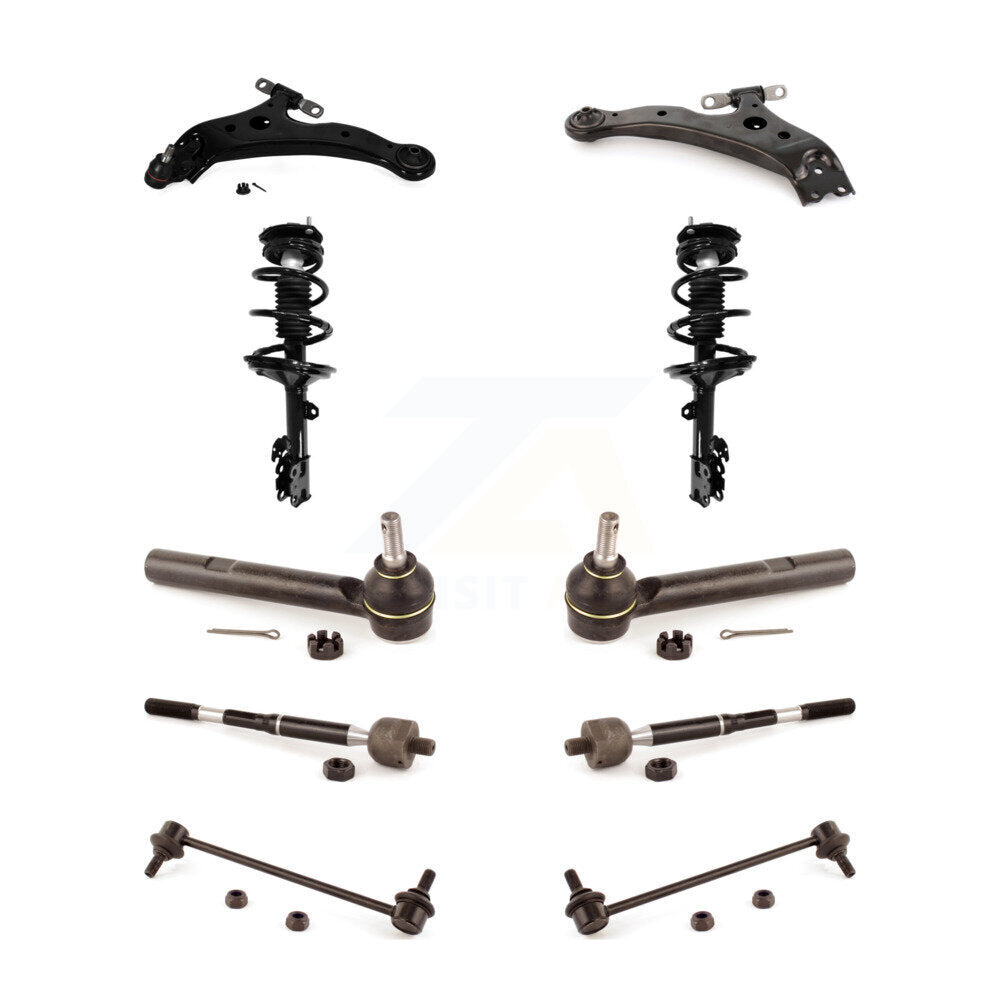 Front Arms And Complete Shock Tie Rods Link Sway Bar Kit (10Pc) For Toyota Highlander KSS-104135