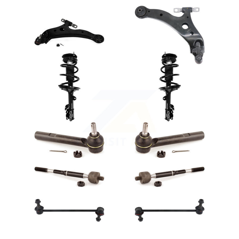 Front Arms And Complete Shock Tie Rods Link Sway Bar Kit (10Pc) For Toyota Highlander KSS-104135