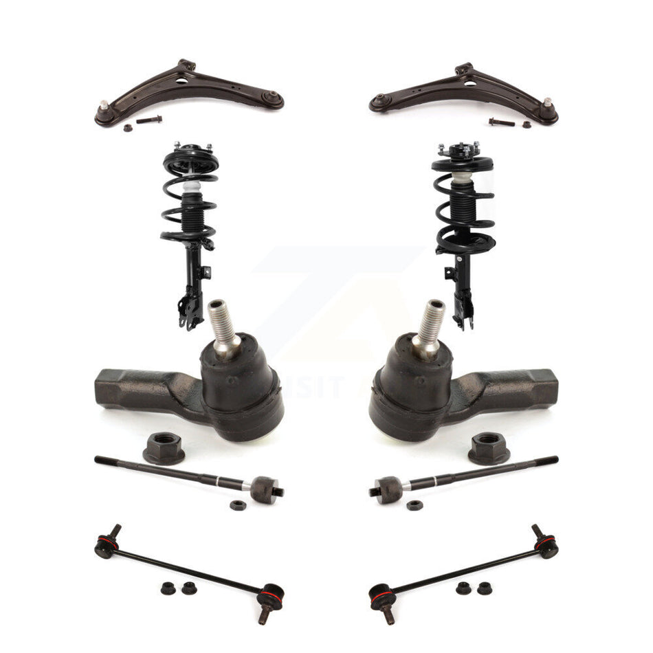Front Control Arms And Complete Shock Tie Rods Link Sway Bar Suspension Kit (10Pc) For KSS-104145