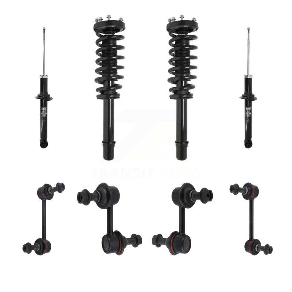 Front Rear Complete Strut & TOR sway Bar Link Kit (8Pc) For 2007-2008 Acura TL KSS-107643