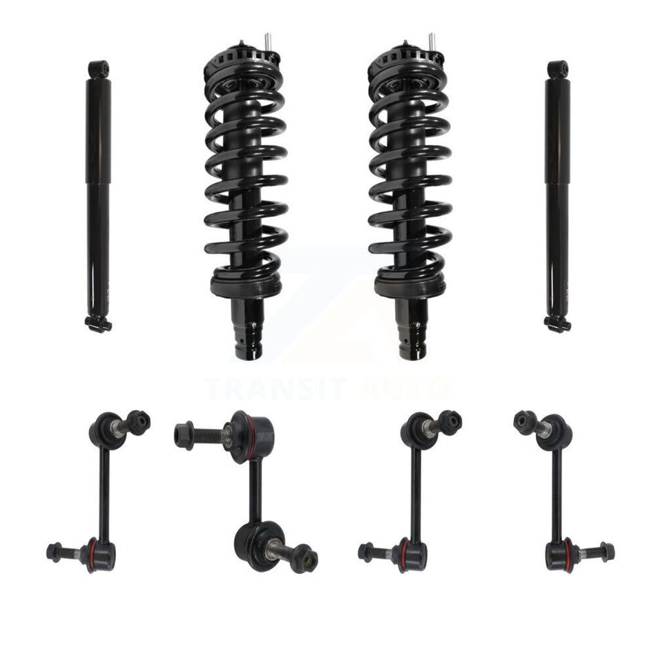 Front Rear Complete Strut Shock & TOR Bar Link Kit (8Pc) For GMC Chevrolet Envoy XL KSS-107666