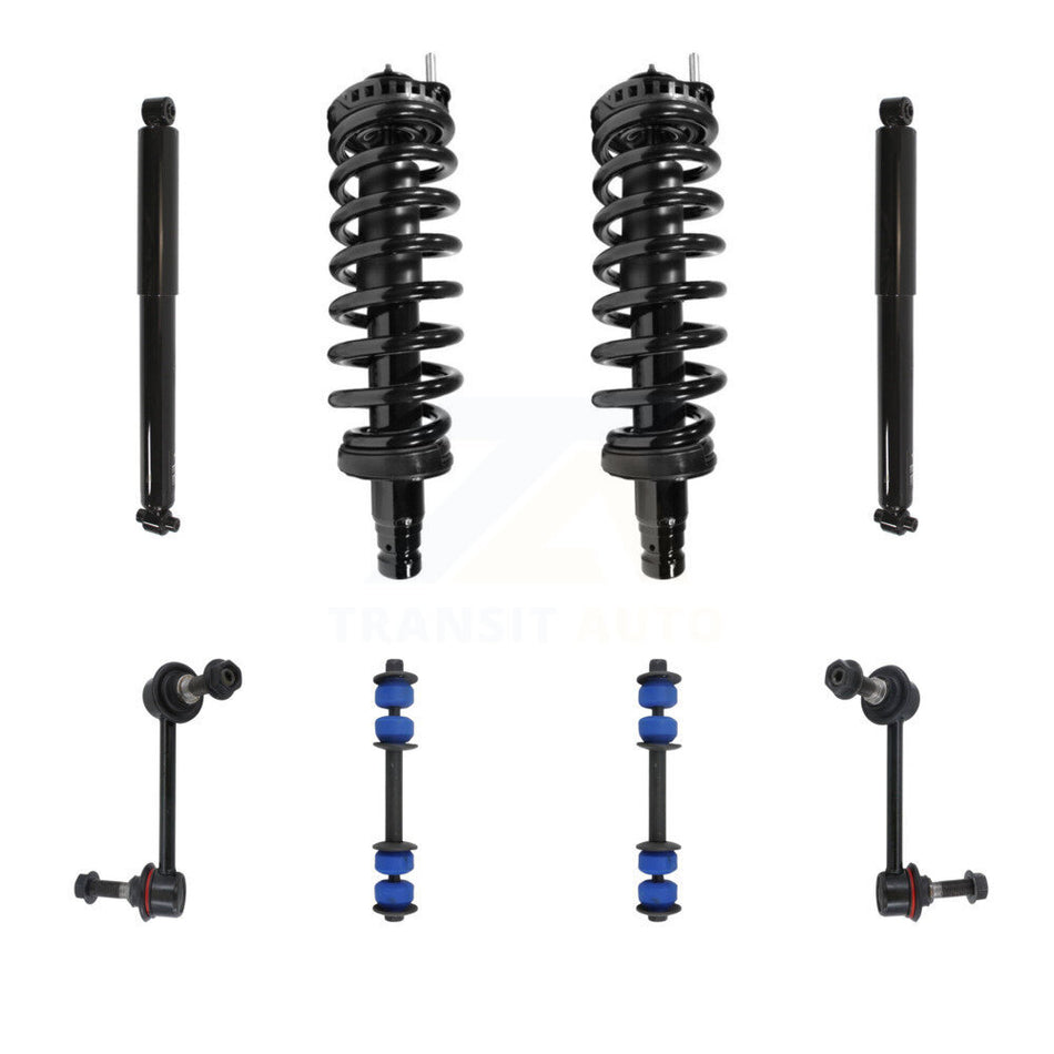 Front Rear Complete Strut Shock & TOR Bar Link Kit (8Pc) For Chevrolet Trailblazer KSS-107669