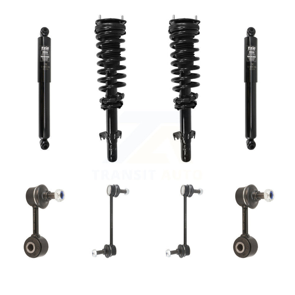Front Rear Complete Strut Shock & TQ Bar Link Kit For Ford Fusion Lincoln MKZ Milan KSS-107695