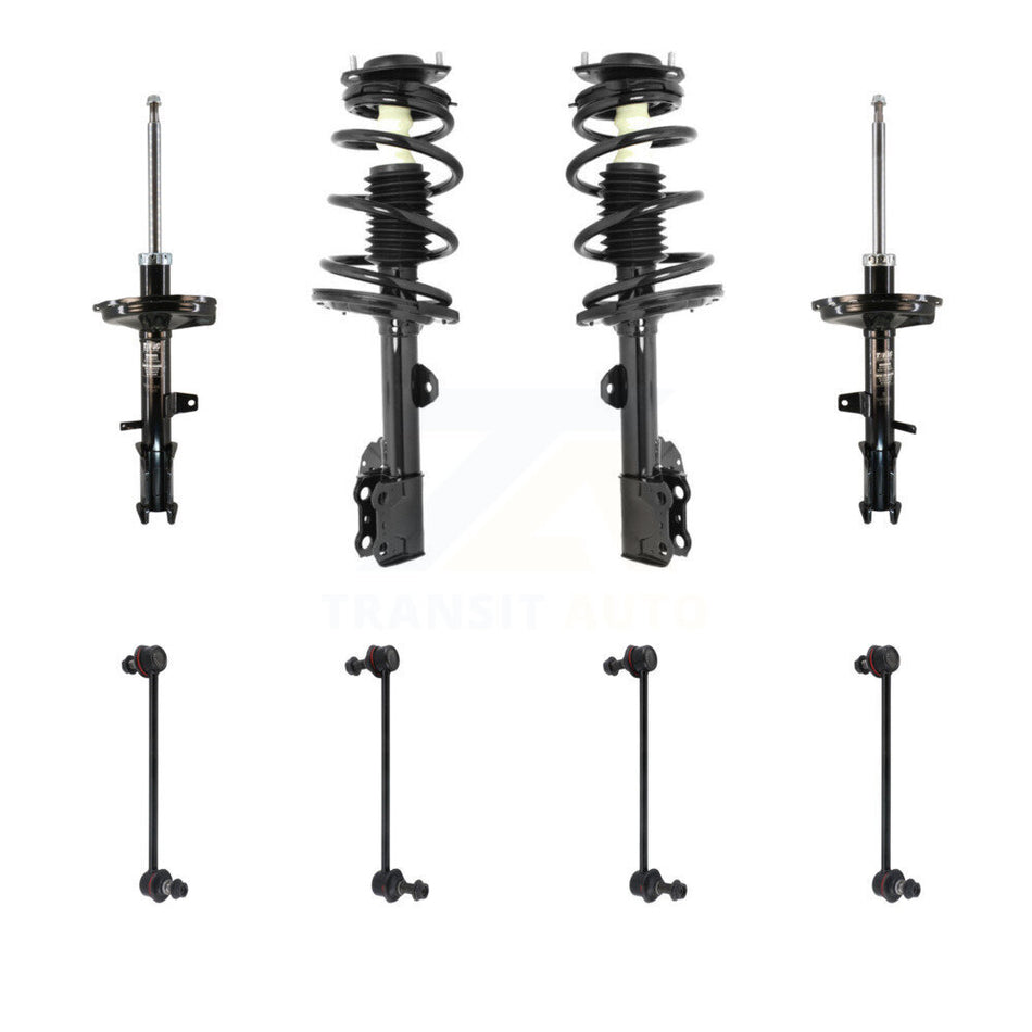 Front Rear Complete Strut & TOR Bar Link Kit (8Pc) For Toyota Highlander AWD KSS-107704