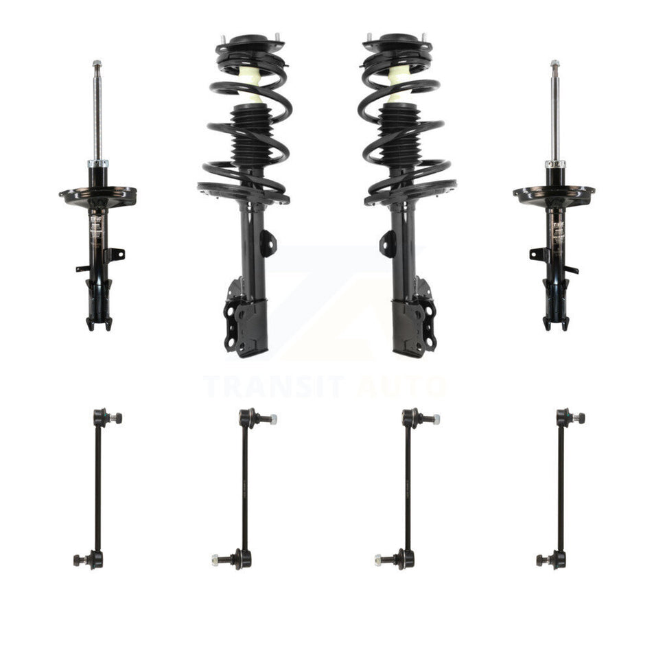 Front Rear Complete Strut & TQ Bar Link Kit (8Pc) For Toyota Highlander AWD KSS-107711