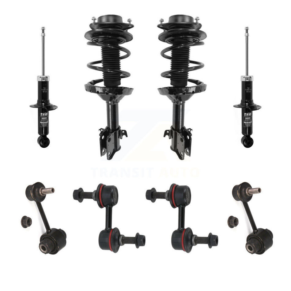 Front Rear Complete Strut & TOR sway Bar Link Kit (8Pc) For Subaru Impreza KSS-107721