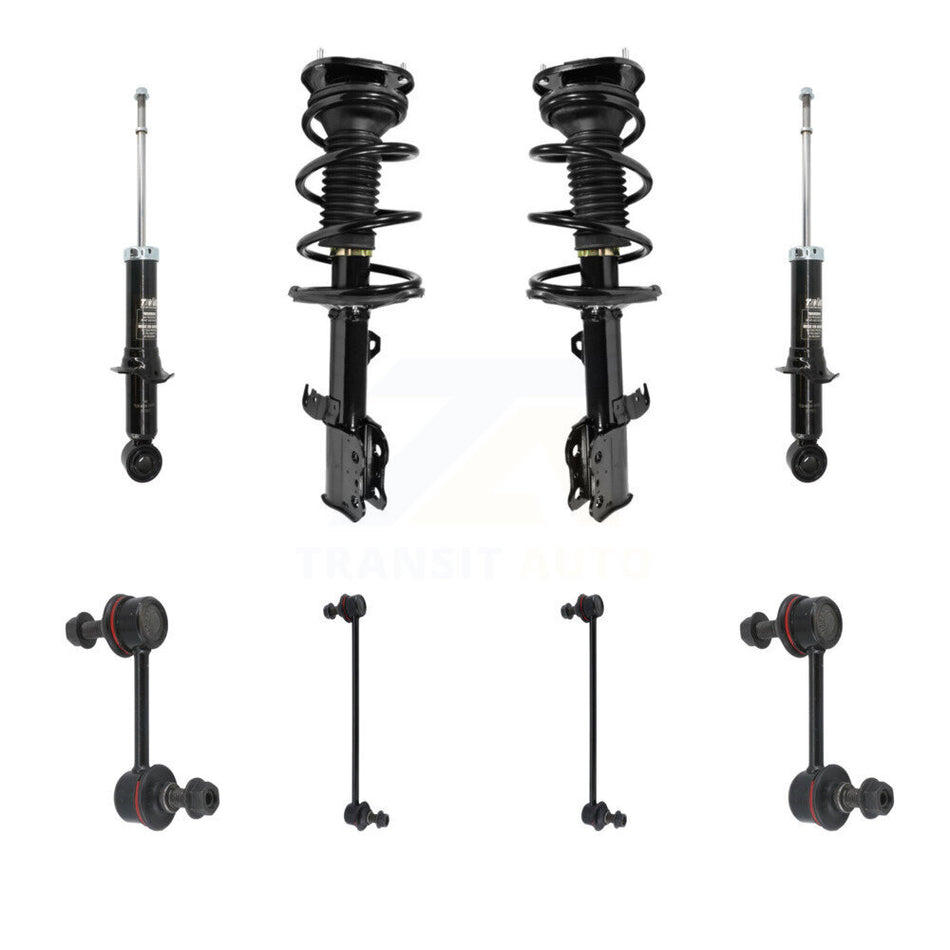 Front Rear Complete Strut & TOR Bar Link Kit (8Pc) For 03-06 Toyota Corolla KSS-107726