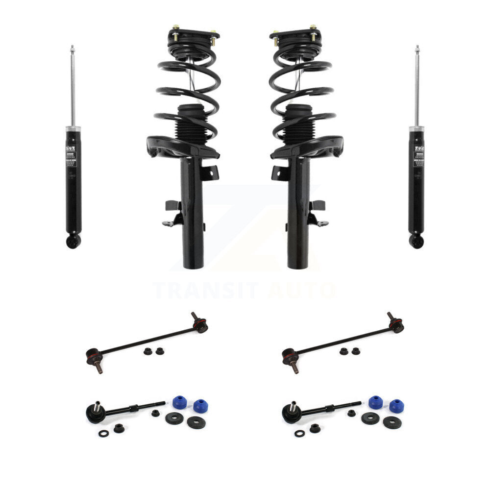 Front Rear Complete Strut Shock & TOR Bar Link Kit (8Pc) For 2013-2018 Ford Focus ST KSS-107741