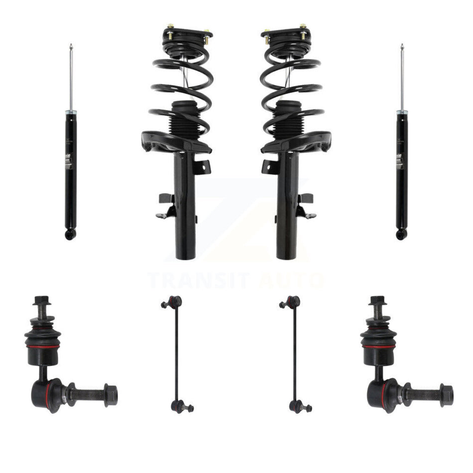 Front Rear Complete Suspension Strut Shock & TOR Bar Link Kit (8Pc) For Ford Focus KSS-107742