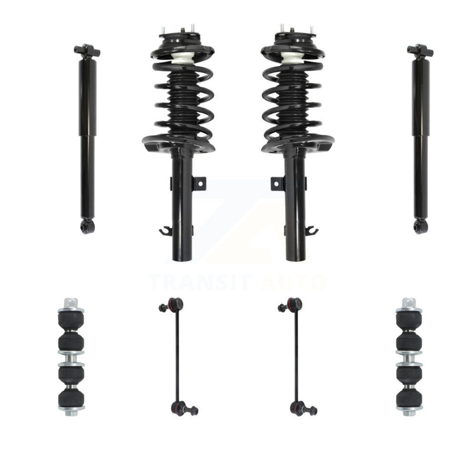 Front Rear Complete Suspension Strut Shock & TOR Bar Link Kit (8Pc) For Ford Focus KSS-107751