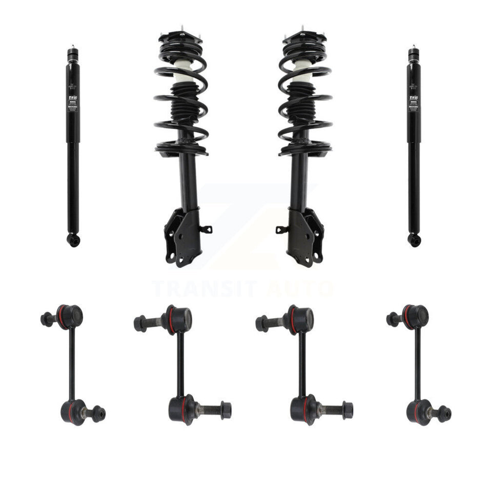Front Rear Complete Strut Shock & TOR Bar Link Kit (8Pc) For Ford Edge Lincoln MKX KSS-107752