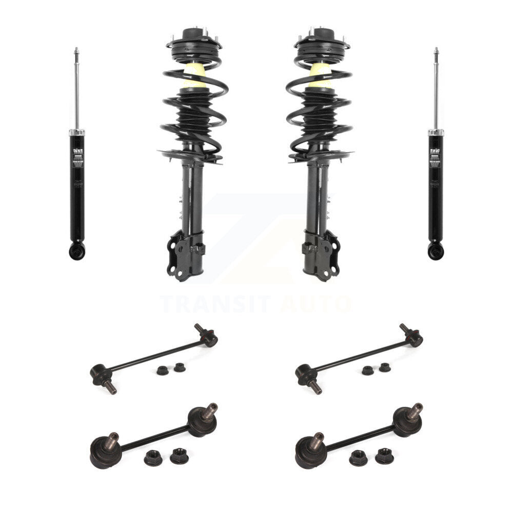 Front Rear Complete Suspension Strut Shock & TOR Bar Link Kit (8Pc) For Kia Sportage KSS-107755
