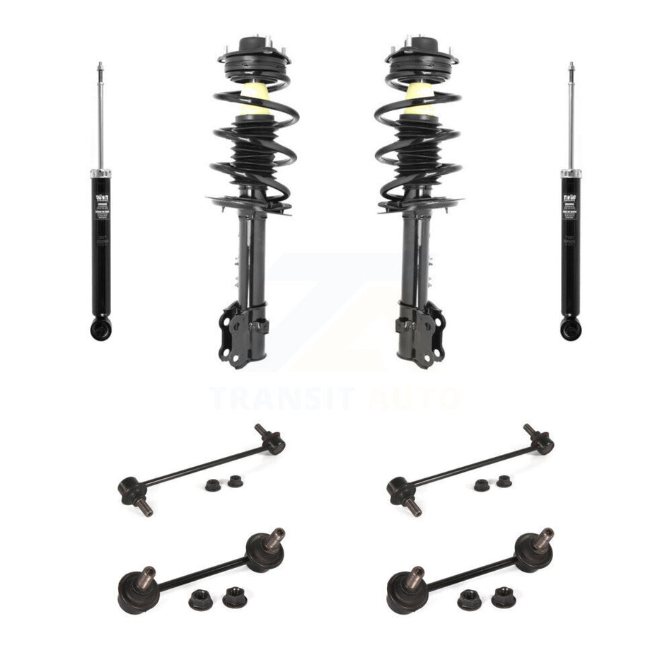 Front Rear Complete Suspension Strut Shock & TOR Bar Link Kit (8Pc) For Kia Sportage KSS-107755