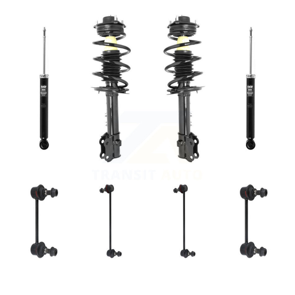 Front Rear Complete Suspension Strut Shock & TOR Bar Link Kit (8Pc) For Kia Sportage KSS-107755