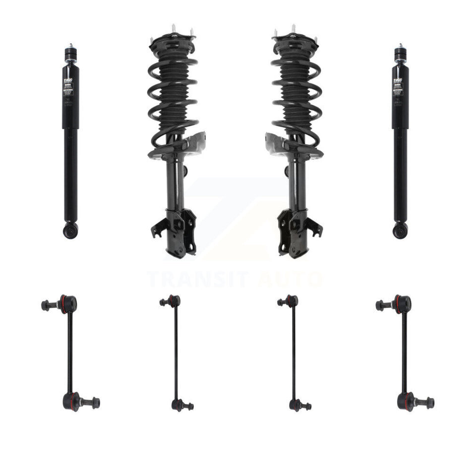 Front Rear Complete Strut Shock & TOR Bar Link Kit (8Pc) For 2007-2012 Acura RDX KSS-107757