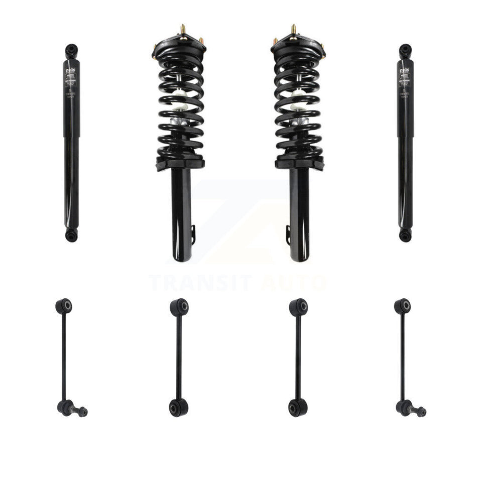 Front Rear Complete Strut Shock & TOR Bar Link Kit (8Pc) For Jeep Grand Cherokee KSS-107760