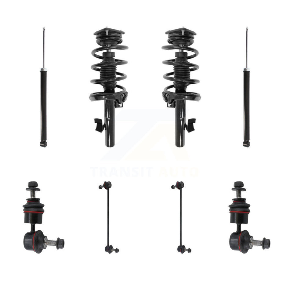 Front Rear Complete Strut Shock & TOR sway Bar Link Kit (8Pc) For Volvo S40 C30 V50 KSS-107770