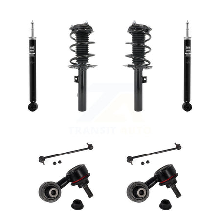 Front Rear Complete Suspension Strut Shock & TOR Bar Link Kit (8Pc) For Honda Civic KSS-107777