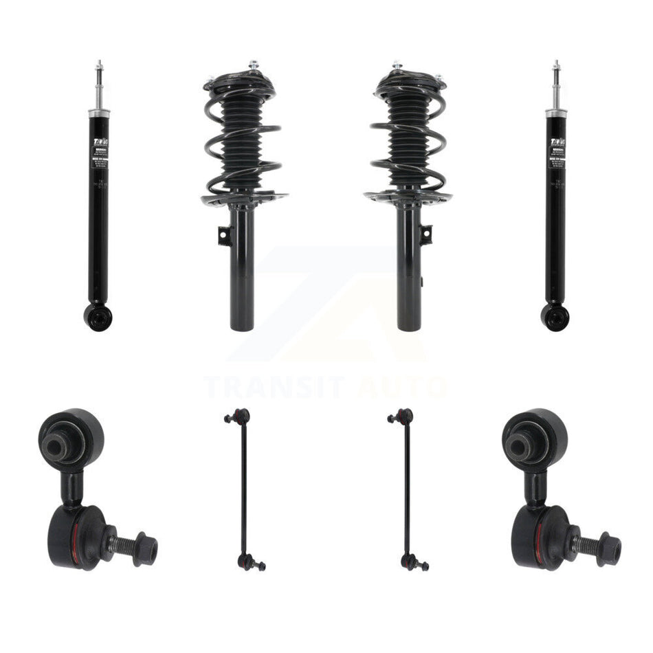 Front Rear Complete Suspension Strut Shock & TOR Bar Link Kit (8Pc) For Honda Civic KSS-107777
