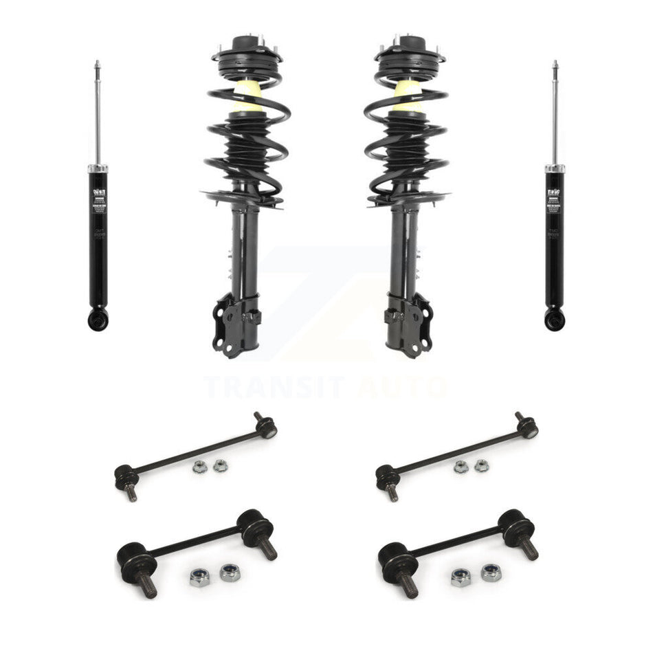 Front Rear Complete Suspension Strut Shock & TQ Bar Link Kit (8Pc) For Kia Sportage KSS-107781