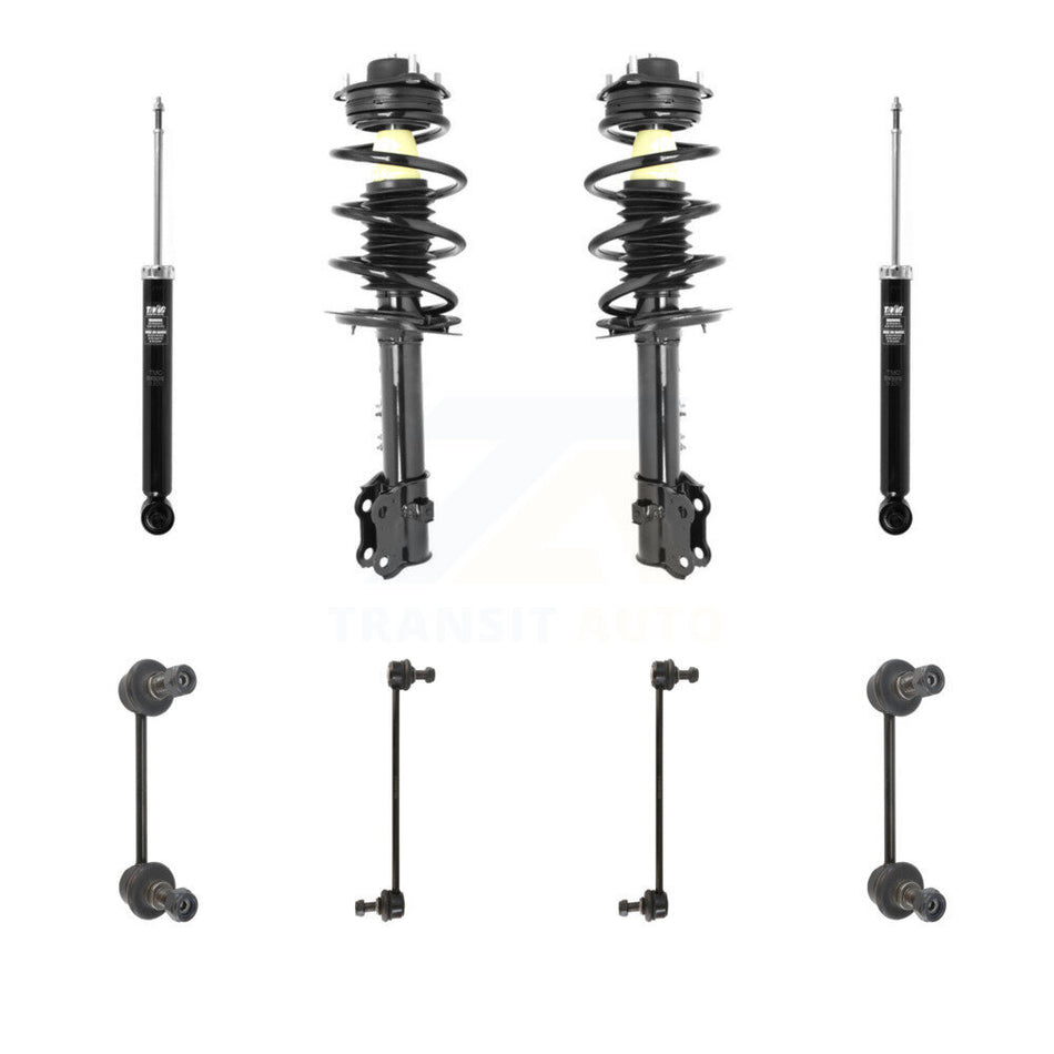 Front Rear Complete Suspension Strut Shock & TQ Bar Link Kit (8Pc) For Kia Sportage KSS-107781