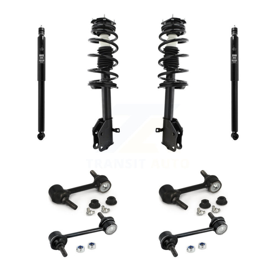 Front Rear Complete Strut Shock & TQ Bar Link Kit (8Pc) For Ford Edge Lincoln MKX KSS-107784