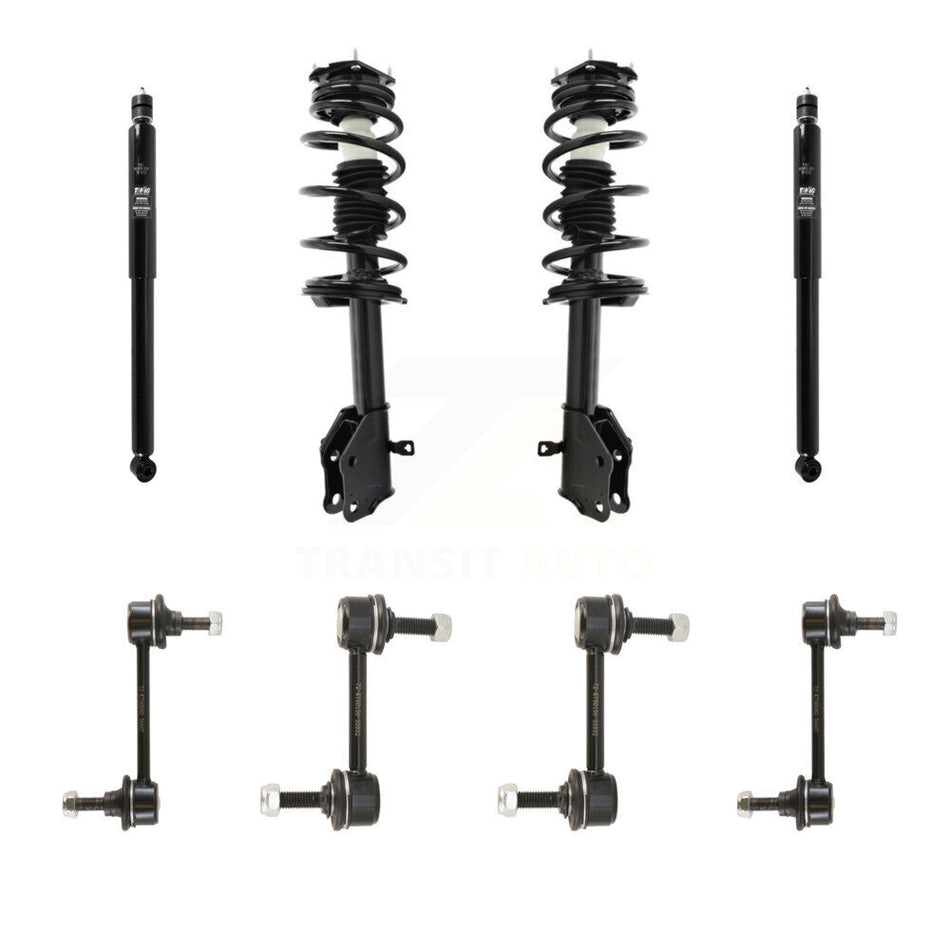 Front Rear Complete Strut Shock & TQ Bar Link Kit (8Pc) For Ford Edge Lincoln MKX KSS-107784