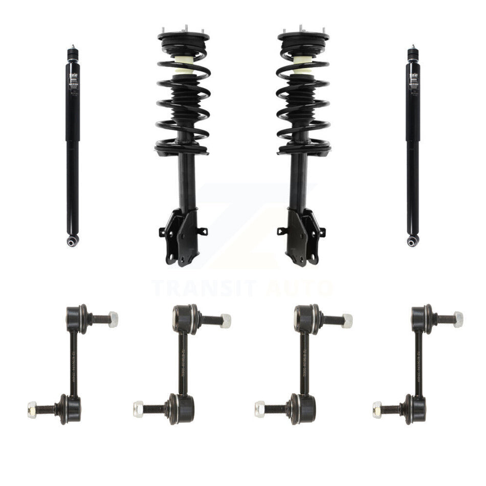 Front Rear Complete Strut Shock & TQ Bar Link Kit (8Pc) For Ford Edge Lincoln MKX KSS-107785
