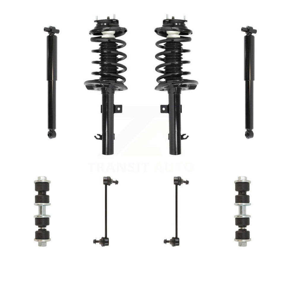 Front Rear Complete Suspension Strut Shock & TQ Bar Link Kit (8Pc) For Ford Focus KSS-107788