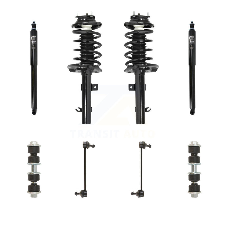 Front Rear Complete Suspension Strut Shock & TQ Bar Link Kit (8Pc) For Ford Focus KSS-107789