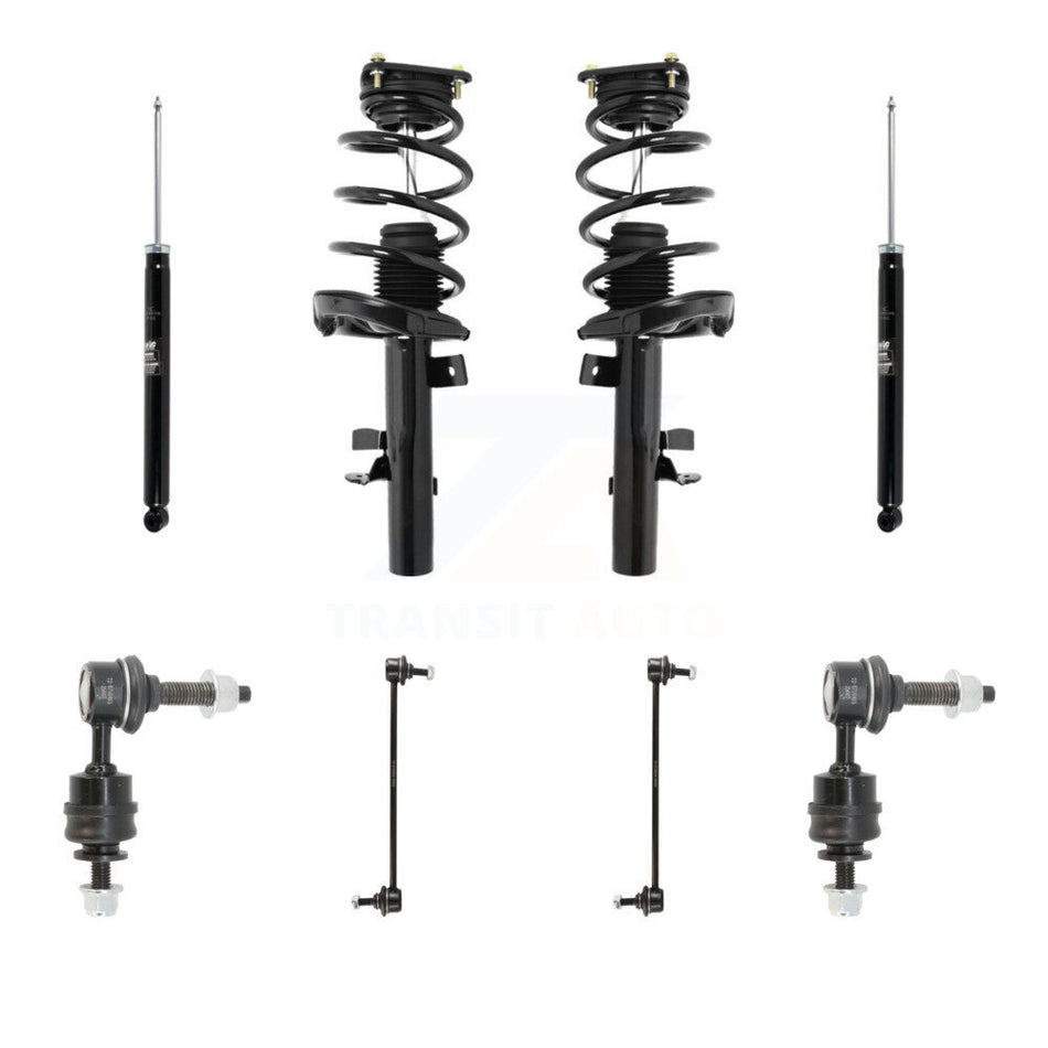 Front Rear Complete Suspension Strut Shock & TQ Bar Link Kit (8Pc) For Ford Focus KSS-107797