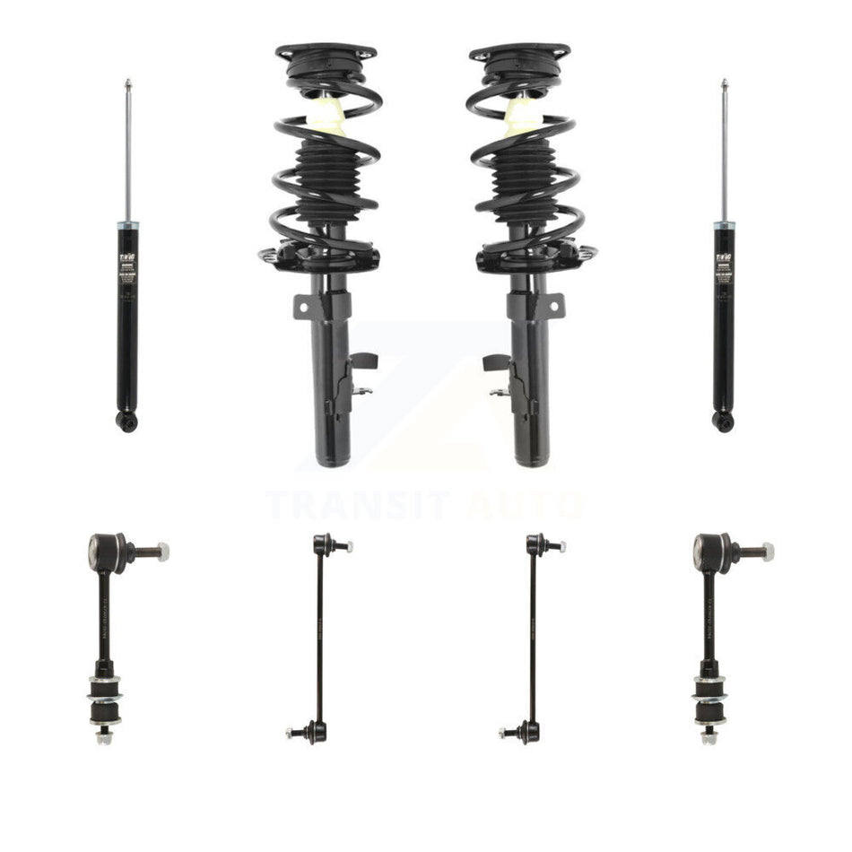 Front Rear Complete Strut Shock & TQ Bar Link Kit (8Pc) For 2013-2019 Ford Escape KSS-107798