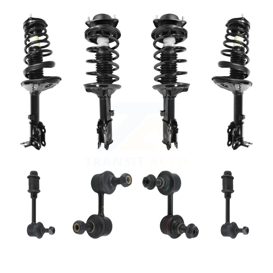 Front Rear Complete Strut & TOR sway Bar Link Kit (8Pc) For 2000-2005 Hyundai Accent KSS-107828