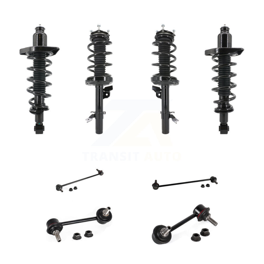 Front Rear Complete Strut & TOR Bar Link Kit (8Pc) For 2014-2020 Acura MDX Fits FWD AWD KSS-107831