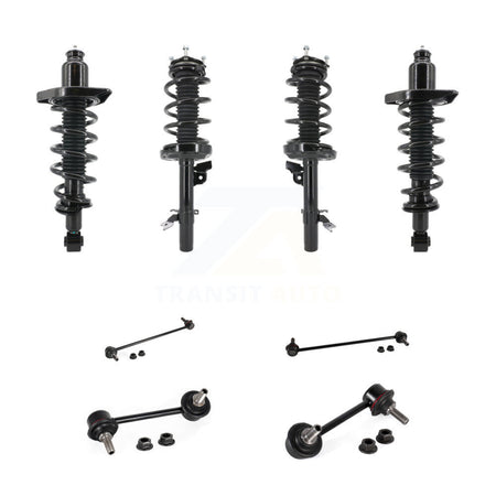 Front Rear Complete Strut & TOR Bar Link Kit (8Pc) For 2014-2020 Acura MDX Fits FWD AWD KSS-107831
