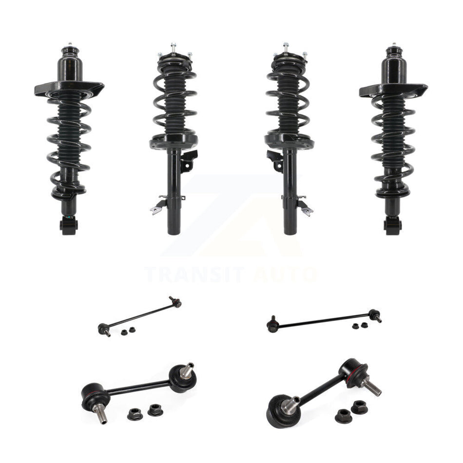 Front Rear Complete Strut & TOR Bar Link Kit (8Pc) For 2014-2020 Acura MDX Fits FWD AWD KSS-107831