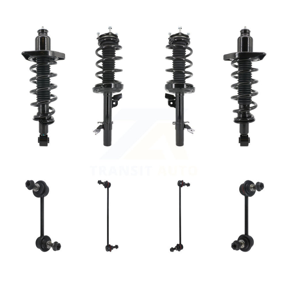 Front Rear Complete Strut & TOR Bar Link Kit (8Pc) For 2014-2020 Acura MDX Fits FWD AWD KSS-107831
