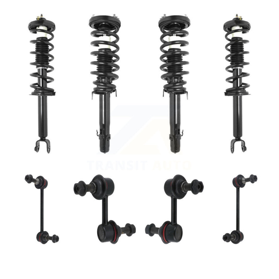 Front Rear Complete Strut & TOR Bar Link Kit (8Pc) For Acura TL Excludes All Wheel Drive KSS-107835