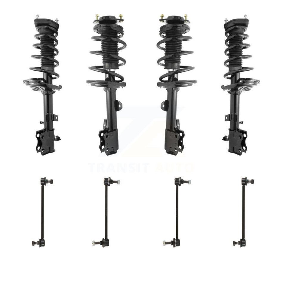 Front Rear Complete Strut & TQ sway Bar Link Kit (8Pc) For 2009-2012 Toyota Venza AWD KSS-107869