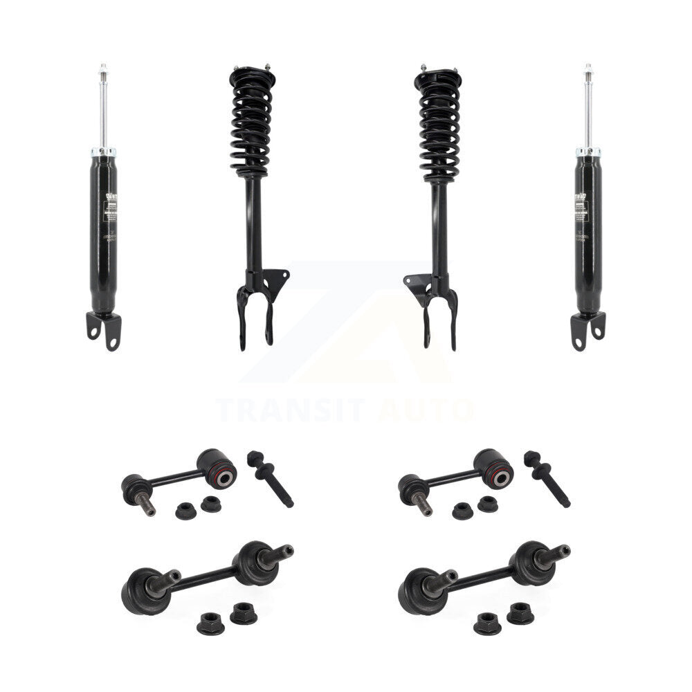 Front Rear Complete Strut Shock & TOR Bar Link Kit (8Pc) For Jeep Grand Cherokee WK KSS-108251