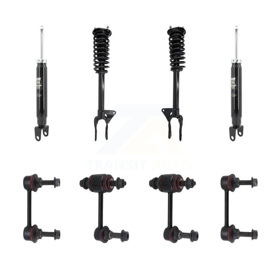 Front Rear Complete Strut Shock & TOR Bar Link Kit (8Pc) For Jeep Grand Cherokee WK KSS-108251