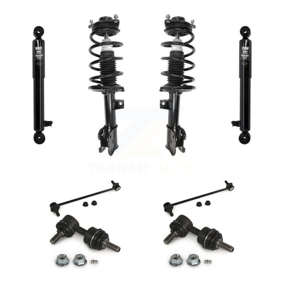 Front Rear Complete Suspension Strut Shock & TQ Bar Link Kit (8Pc) For Kia Sorento KSS-108337